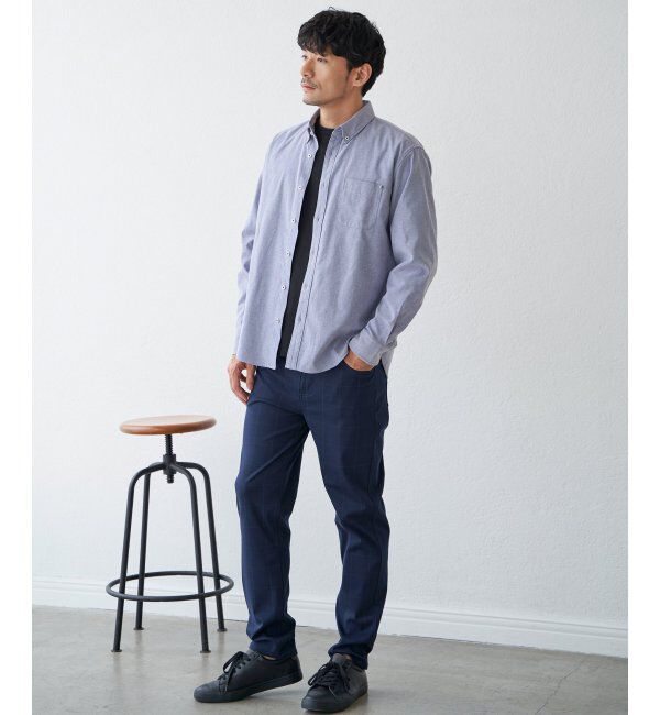 IKKA LOUNGE「ポンチクルーネックジャケットロンT」|Tシャツ・カットソー|