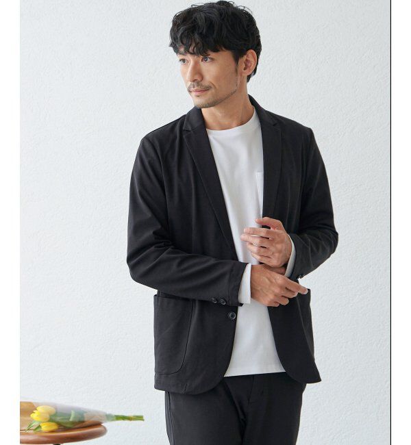 IKKA LOUNGE「ポンチクルーネックジャケットロンT」|Tシャツ・カットソー|