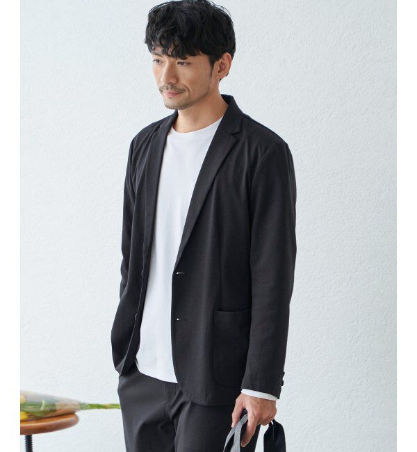 IKKA LOUNGE「ポンチクルーネックジャケットロンT」|Tシャツ・カットソー|