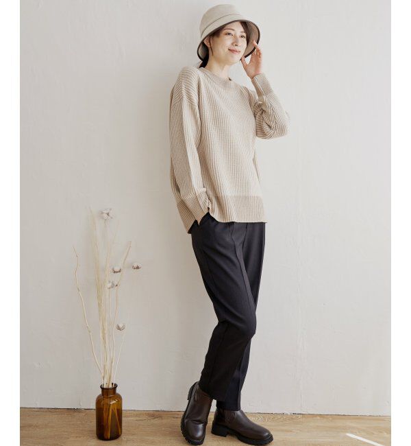 ikka「ストライプ柄ニットプルオーバー」|プルオーバー|