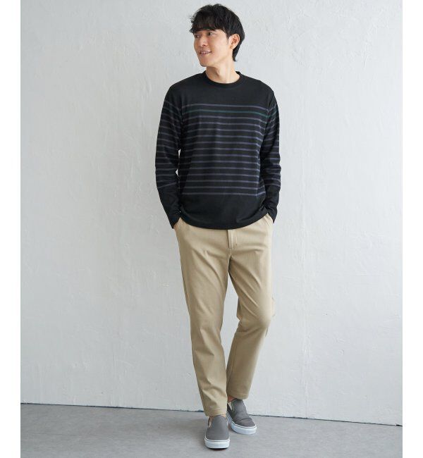 ikka「ダブルジャカードボーダーロンT」|Tシャツ・カットソー|