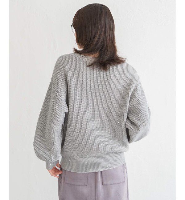 ikka「ラメスパンコールニットプルオーバー」|プルオーバー|