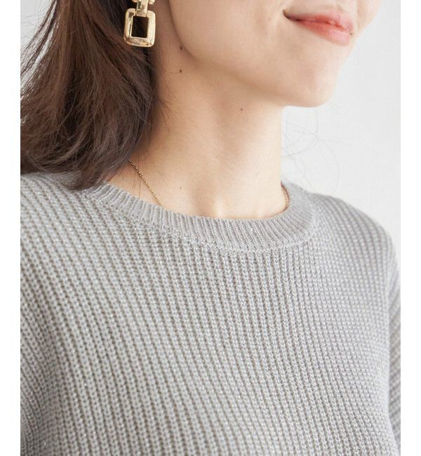 ikka「ラメスパンコールニットプルオーバー」|プルオーバー|