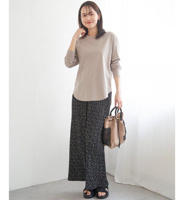 ikka「コットンUSA裾ラウンドロンT」|Tシャツ・カットソー|