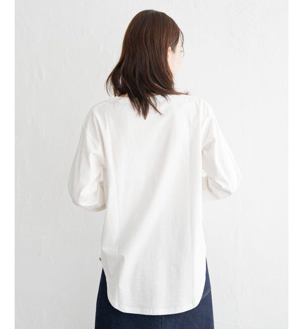 ikka「コットンUSA裾ラウンドロンT」|Tシャツ・カットソー|