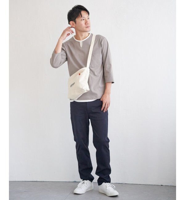 ikka「【接触冷感／抗菌防臭】GOKU楽セイケツ7分袖キーネックTシャツ」|Tシャツ・カットソー|