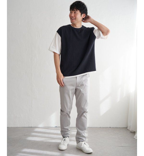 ikka「フクレジャカードフェイクベストTシャツ」|Tシャツ・カットソー|