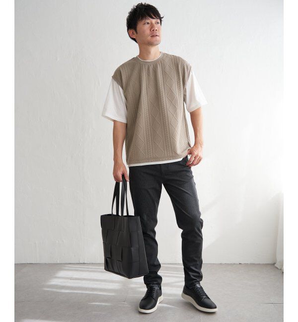 ikka「フクレジャカードフェイクベストTシャツ」|Tシャツ・カットソー|