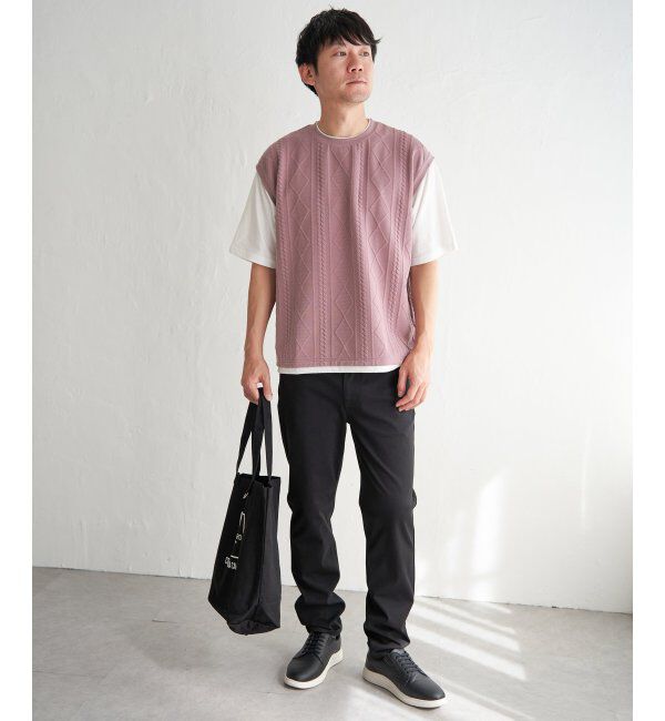 ikka「フクレジャカードフェイクベストTシャツ」|Tシャツ・カットソー|