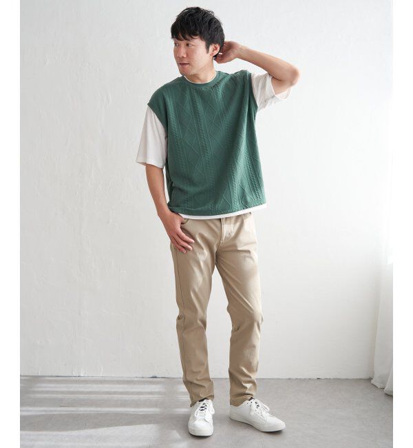 ikka「フクレジャカードフェイクベストTシャツ」|Tシャツ・カットソー|