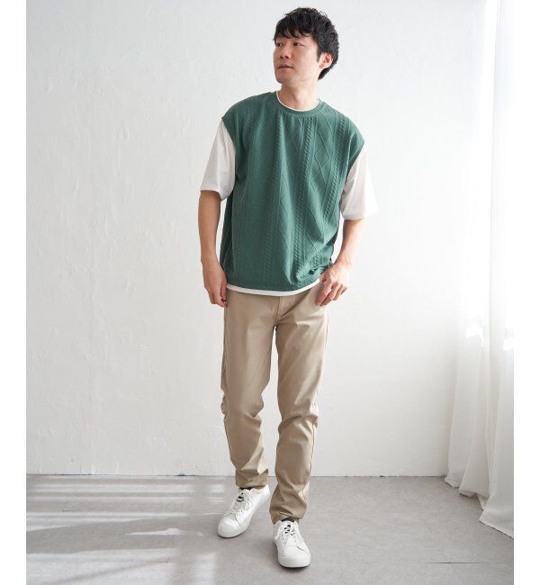 ikka「フクレジャカードフェイクベストTシャツ」|Tシャツ・カットソー|