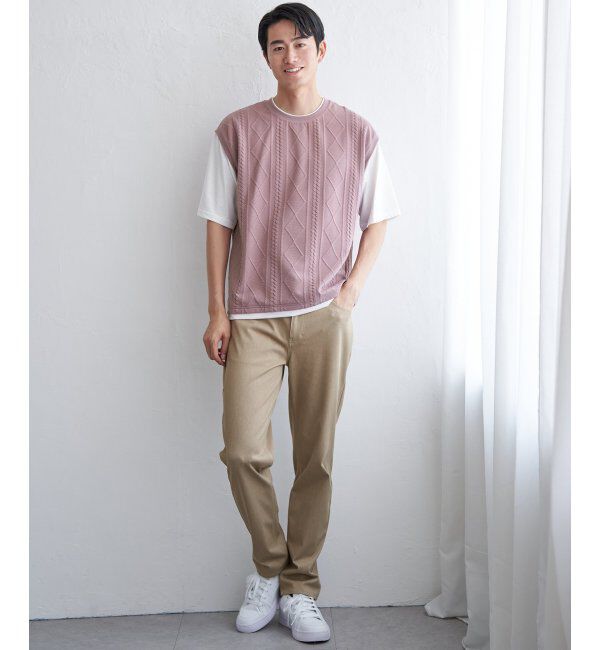 ikka「フクレジャカードフェイクベストTシャツ」|Tシャツ・カットソー|