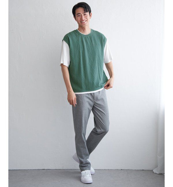 ikka「フクレジャカードフェイクベストTシャツ」|Tシャツ・カットソー|