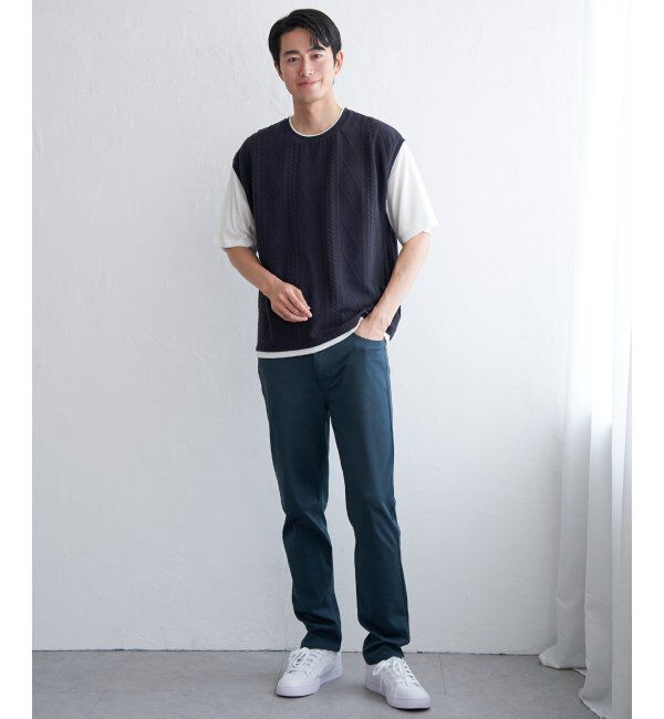 ikka「フクレジャカードフェイクベストTシャツ」|Tシャツ・カットソー|