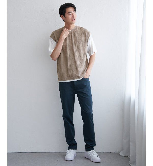 ikka「フクレジャカードフェイクベストTシャツ」|Tシャツ・カットソー|