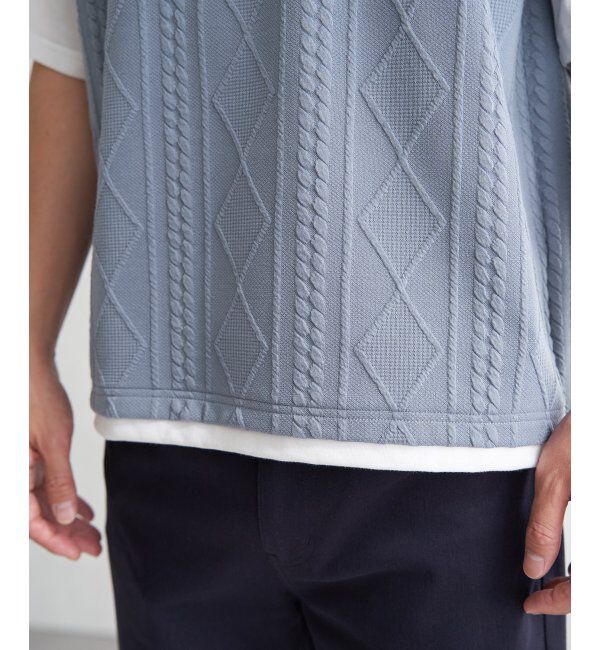 ikka「フクレジャカードフェイクベストTシャツ」|Tシャツ・カットソー|