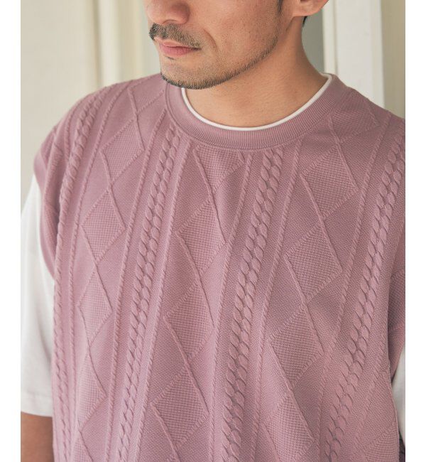 ikka「フクレジャカードフェイクベストTシャツ」|Tシャツ・カットソー|