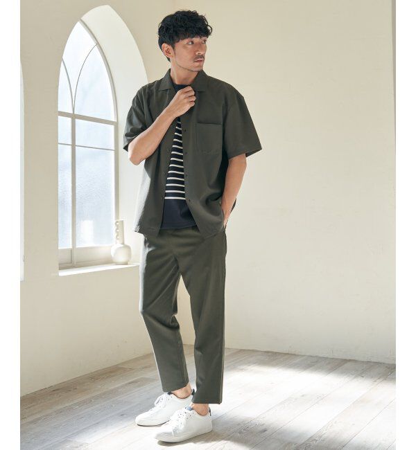 ikka「【接触冷感／吸水速乾】アーバンドライパネルボーダーTシャツ」|Tシャツ・カットソー|