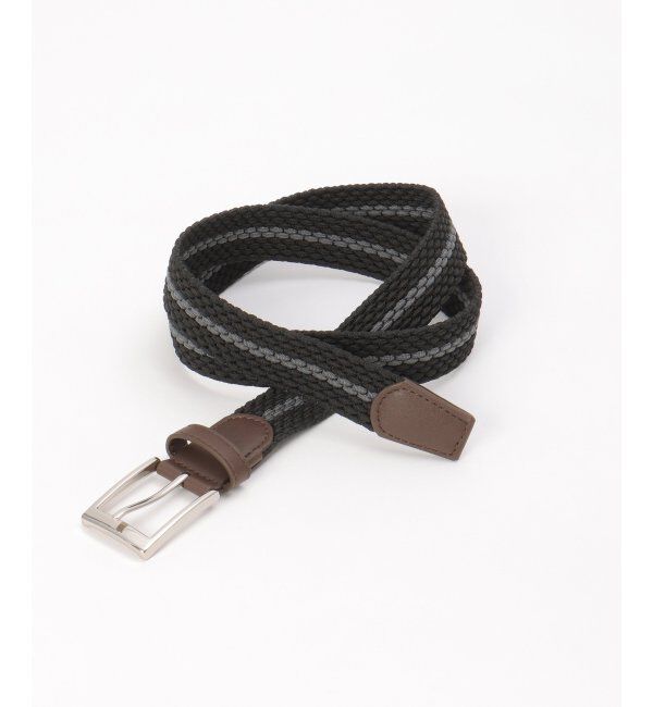 ikka「ストレッチゴムメッシュベルト」|ダウンベスト・ベスト|チャコール