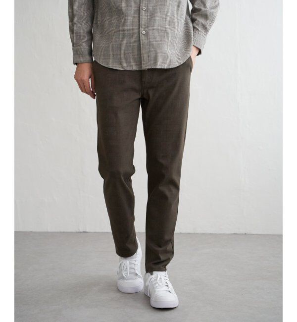 ikka「GOKU楽パンツ EASY STRETCH 起毛チェック5P」|その他|ブラウン