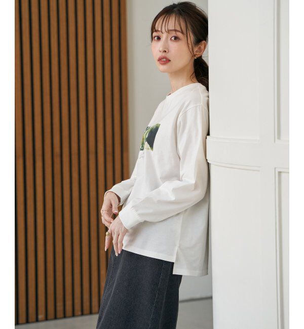 ikka「ロゴフォトプリントスウェットTシャツ」|Tシャツ・カットソー|