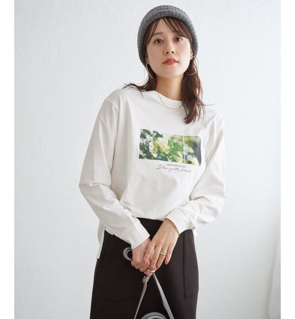 ikka「ロゴフォトプリントスウェットTシャツ」|Tシャツ・カットソー|