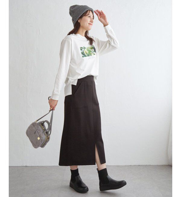 ikka「ロゴフォトプリントスウェットTシャツ」|Tシャツ・カットソー|