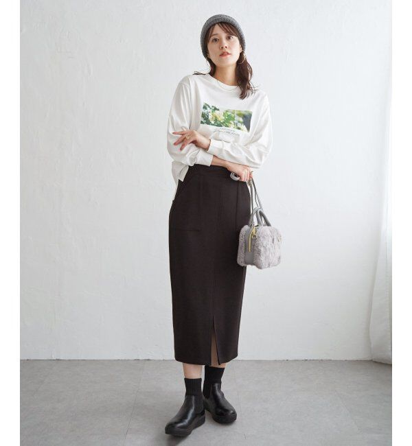 ikka「ロゴフォトプリントスウェットTシャツ」|Tシャツ・カットソー|