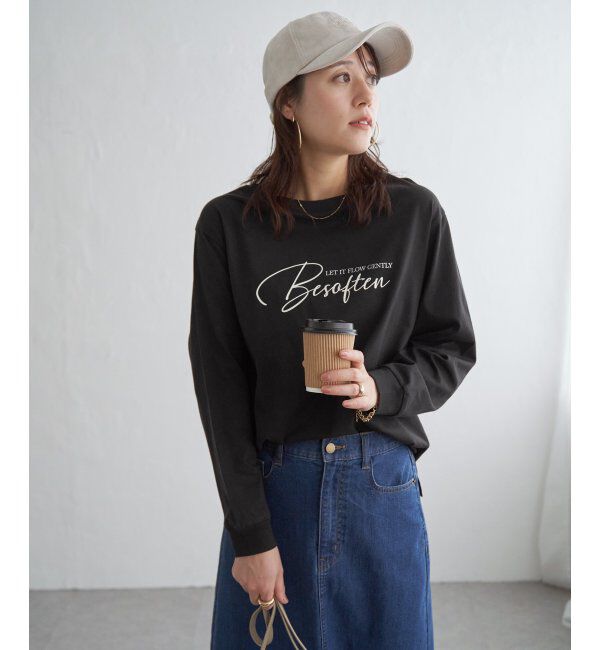 ikka「ロゴフォトプリントスウェットTシャツ」|Tシャツ・カットソー|