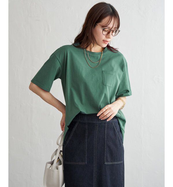 ikka「冷感コットン半袖ポケットTシャツ」|Tシャツ・カットソー|