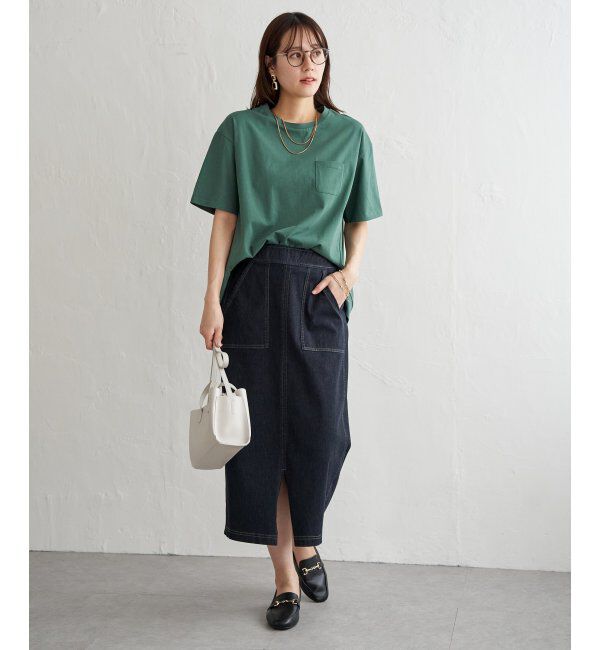 ikka「冷感コットン半袖ポケットTシャツ」|Tシャツ・カットソー|