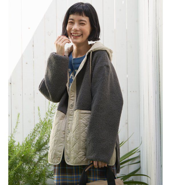 Lbc with Life「ボアキルトフードミドルコート」|その他|