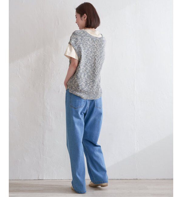 Lbc with Life「MIXヤーン透かし編み2WAYベスト」|ニット・セーター|