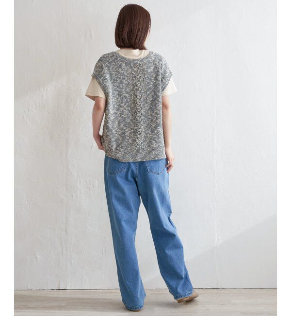 Lbc with Life「MIXヤーン透かし編み2WAYベスト」|ニット・セーター|