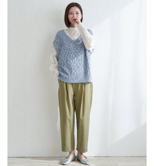 Lbc with Life「MIXヤーン透かし編み2WAYベスト」|ニット・セーター|