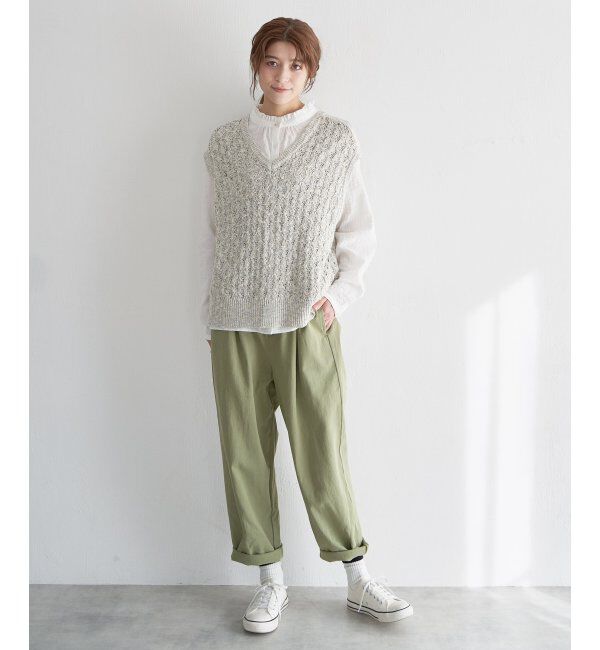 Lbc with Life「MIXヤーン透かし編み2WAYベスト」|ニット・セーター|