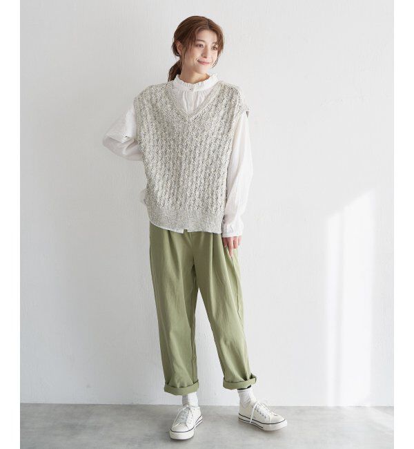 Lbc with Life「MIXヤーン透かし編み2WAYベスト」|ニット・セーター|