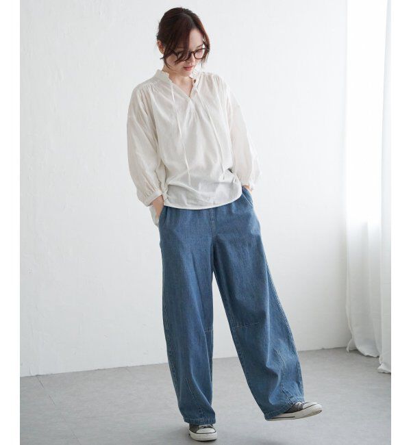 Lbc with Life「ジャカード襟フリルブラウス」|シャツ・ブラウス|