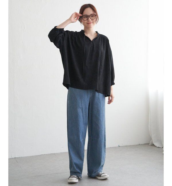 Lbc with Life「ジャカード襟フリルブラウス」|シャツ・ブラウス|