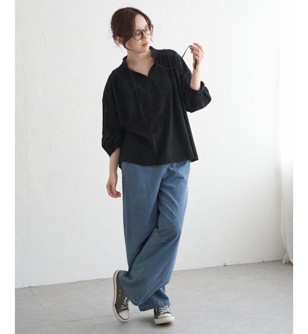 Lbc with Life「ジャカード襟フリルブラウス」|シャツ・ブラウス|