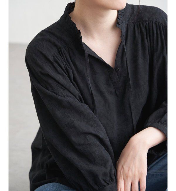 Lbc with Life「ジャカード襟フリルブラウス」|シャツ・ブラウス|