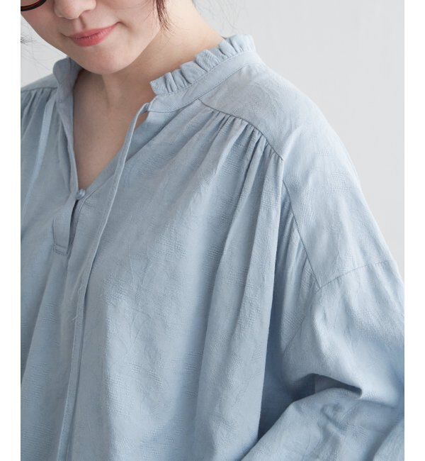 Lbc with Life「ジャカード襟フリルブラウス」|シャツ・ブラウス|