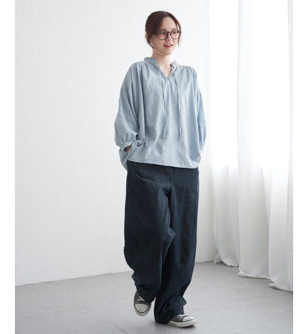 Lbc with Life「ジャカード襟フリルブラウス」|シャツ・ブラウス|