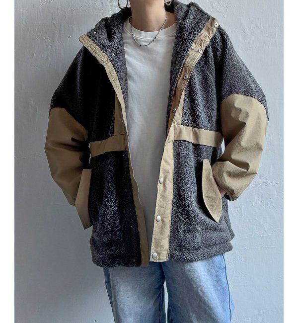 Lbc with Life「ボアナイロンフードミドルアウター」|その他|