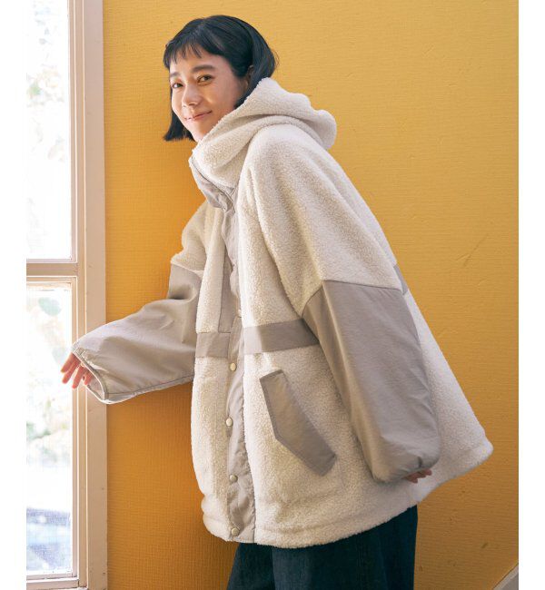 Lbc with Life「ボアナイロンフードミドルアウター」|その他|