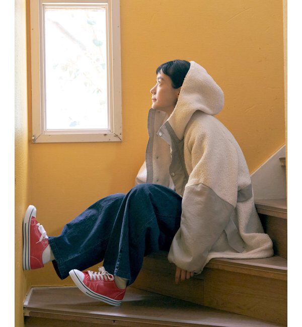 Lbc with Life「ボアナイロンフードミドルアウター」|その他|