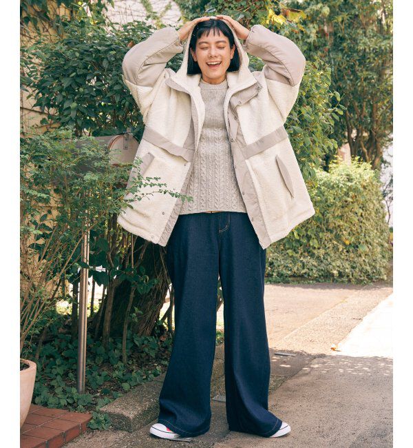 Lbc with Life「ボアナイロンフードミドルアウター」|その他|