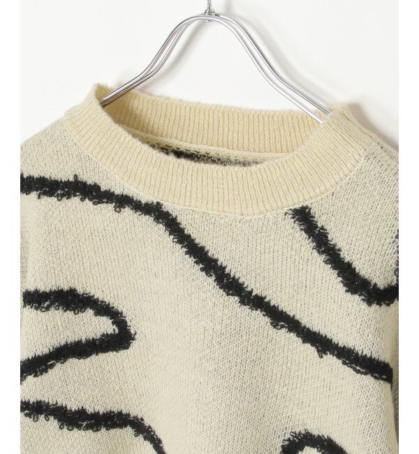 VENCE share style「ラインジャガードクロップドプルオーバー」|ニット・セーター|