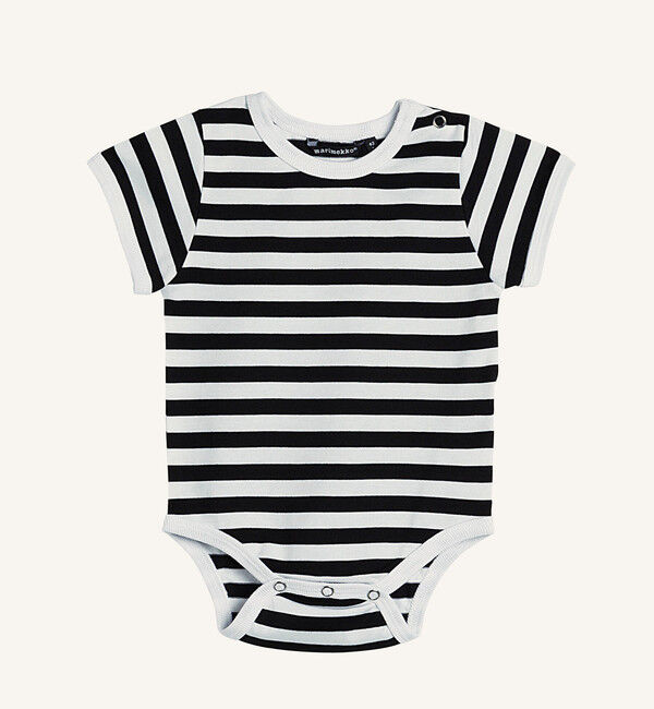 Marimekko「Kids Tasaraita 半袖ロンパース Vaude」|その他|ブラック&times;ホワイト