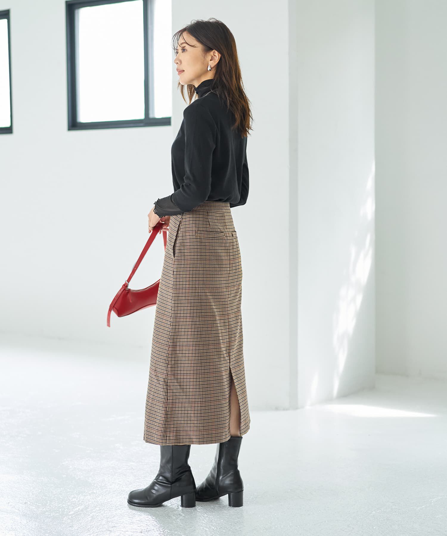 STYLE DELI「グレンチェック柄Aラインスカート」|スカート|